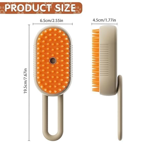 🐾 Steaming Pet Hairbrush – 3-in-1 Grooming & Massage Brush for Cats & Dogs