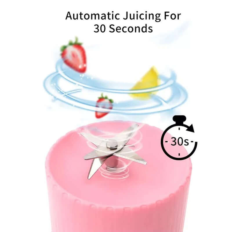Mini Portable Juicer Blender - 6 Blade USB Rechargeable Juicer Blender
