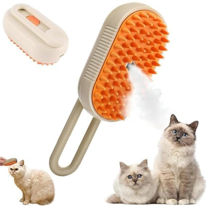 🐾 Steaming Pet Hairbrush – 3-in-1 Grooming & Massage Brush for Cats & Dogs